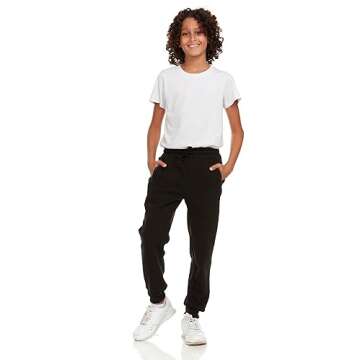 PURE CHAMP 3Pk Boys Sweatpants Fleece Athletic Workout Kids Clothes Boys Joggers with Zipper Pocket and Drawstring Size 4-20 (SET3 Size 6/7)