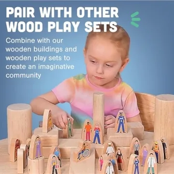 Diverse Wooden Figurine Set for Kids 3+, 25-Piece Inclusive Toy