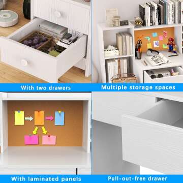 Kids Desk and Chair Set with Storage for Ages 5-12