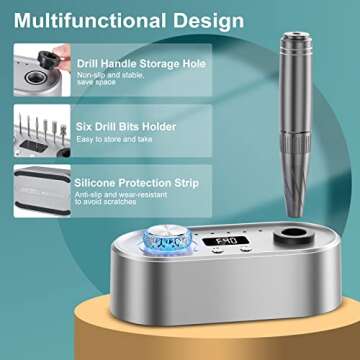 Electric Nail Drill Machine, 40000RPM Professional E file Nail Drill Kit, Electric Nail File for Acrylic Nails Gel Nails, Toenail Grinder Manicure Pedicure Polishing Shape for Home Salon Use by JOEOEN