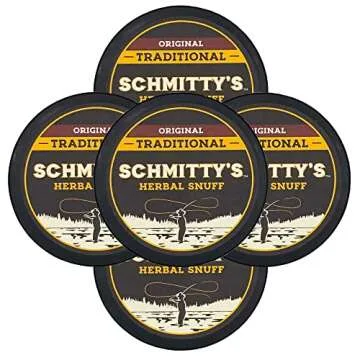 Schmitty's Herbal Snuff Original 5 Cans with Can Cover