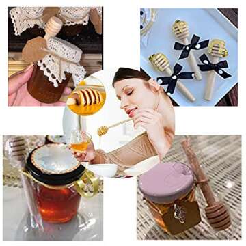20 Pcs Honey Sticks Mini Honey Dipper, 3inch Wooden Honey Comb Honey Dispenser for Honey Jar Dispense Drizzle Honey, Wedding Party, Gender Reveal Party Supplies