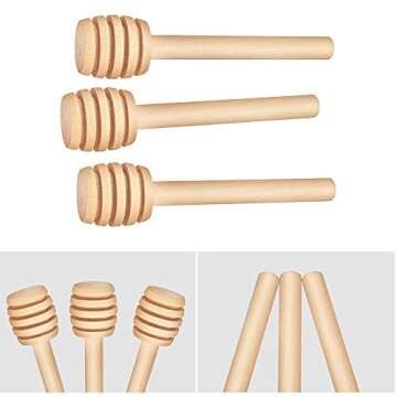 20 Pcs Honey Sticks Mini Honey Dipper, 3inch Wooden Honey Comb Honey Dispenser for Honey Jar Dispense Drizzle Honey, Wedding Party, Gender Reveal Party Supplies
