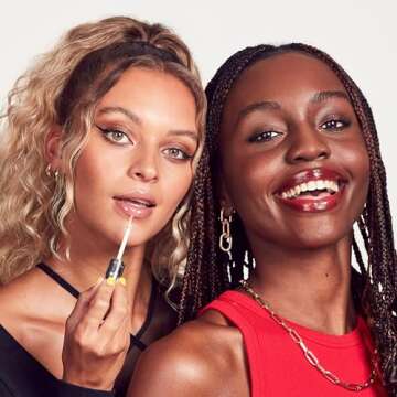 Rimmel Stay Glossy Lip Gloss - Non-Sticky and Lightweight Formula for Lip Color and Shine - 143 Sundae Best, .18oz