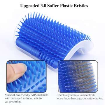 Kingtree Cat Corner Scratcher Self Groomer with Catnip, 2 Pack Softer Cat Face Scratchers Wall Corner Grooming Massage Combs for Long & Short Fur Cats