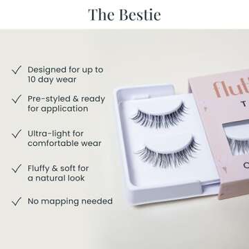 FlutterHabit The Bestie Lashes, DIY Lash Extensions [Up to 10 Day Wear], Natural & Subtle Cat Eyed C...