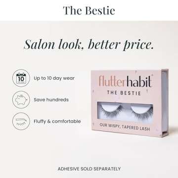 FlutterHabit The Bestie Lashes, DIY Lash Extensions [Up to 10 Day Wear], Natural & Subtle Cat Eyed Cluster Lashes, Salon Quality Eyelashes Extensions, Natural Lashes, No Lash Glue Included