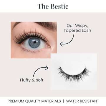 FlutterHabit The Bestie Lashes, DIY Lash Extensions [Up to 10 Day Wear], Natural & Subtle Cat Eyed Cluster Lashes, Salon Quality Eyelashes Extensions, Natural Lashes, No Lash Glue Included