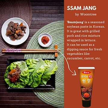 Woomtree Seasoned Soybean Paste (Ssamjang), in Tube, 4.2 oz | Korean Food |