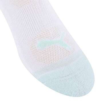 PUMA womens 8 Pack Low Cut Running Socks, White, 9 11 US
