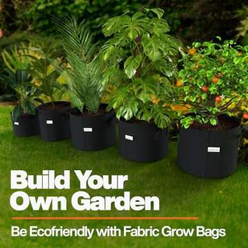 RIBRAM 400G Heavy Duty Mix Garden POTS Premium Non-Woven Felt Fabric 10 Gallons Grow Bags - Your Eco-Friendly Gardening Solution (3 Units/Pkg).