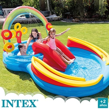 Intex Rainbow Slide Inflatable Pool for Summer Fun