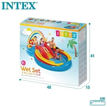 Intex Rainbow Slide Inflatable Pool for Summer Fun