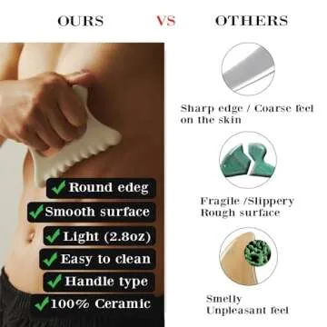 ROSE DE JARDIN Ceramic Gua Sha, Face&Body Guasha, Korean Gausha, Face Lift, Muscle Relief Massage Board, Skin Care Gift for Men Women