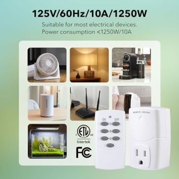 BN-LINK Wireless Remote Control Outlet for Appliances