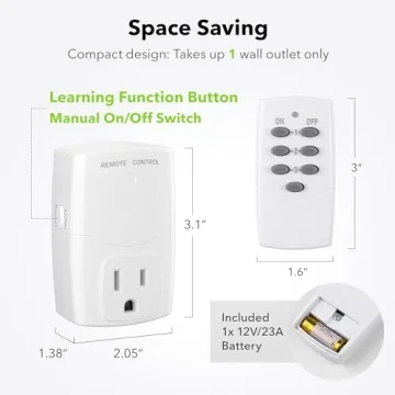 BN-LINK Wireless Remote Control Outlet for Appliances
