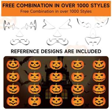 Shuttle Art 40PCS Pumpkin Carving Kit, 22 PCS Stainless Steel Pumpkin Carving Stencils with 15 Electronic Candles & 3 Carving Tools, Easy Safe Fun and Durable for Kids Adults Pumpkin Carving