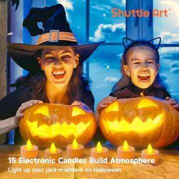 Shuttle Art 40PCS Pumpkin Carving Kit with Electronic Candles and Tools