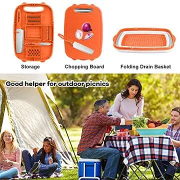 HI NINGER Collapsible Cutting Board for Camping and RV Use