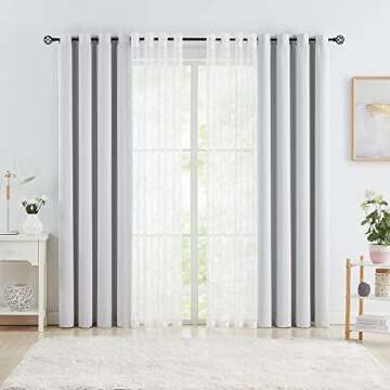 Mix & Match Blackout & Floral Lace Curtains Set 84 Inch