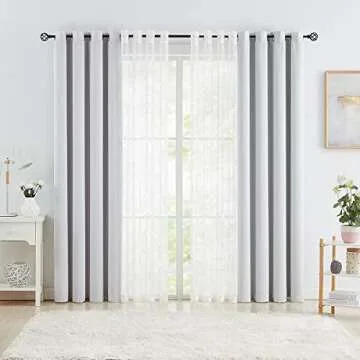 Mix & Match Blackout & Floral Lace Curtains Set 84 Inch