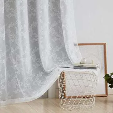 Mix & Match Blackout & Floral Lace Curtains Set 84 Inch