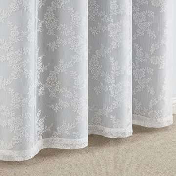 Mix & Match Blackout & Floral Lace Curtains Set 84 Inch