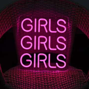 Neon Signs Girls Beer Bar Home Art Neon Light LED Neon Lights Sign with Dimmer for Bedroom Office Hotel Pub Cafe Recreation Room Man Cave Wall Sign Decor(Pink)