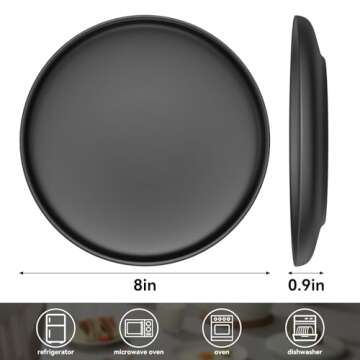 sanyannis Ceramic Dinner Plates Set of 4,8 Inch Matte Plates Set for Kitchen,Dessert,Salad,Appetizer...