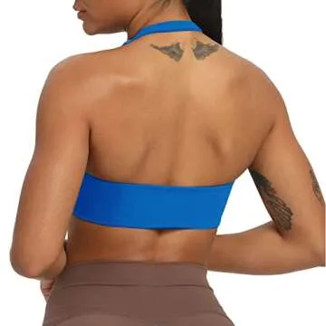 Aoxjox Women's Padded Halter Sports Bra for Activewear