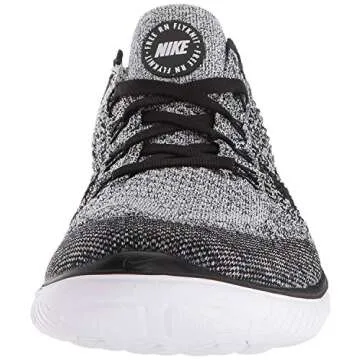 Nike Womens Free RN Flyknit 2018 Running Athletic, White/Black, 7.5