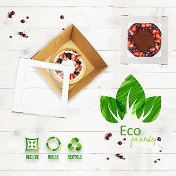 VTPT Ecom - 12 Pcs Tall Cake Boxes with Window in 6 Sizes + 15 Thank You Stickers 12x12 10x10 8x8, Bakery Boxes disposable carrier take out container, In 12 10 8 inch 2 3 tier wedding birthday