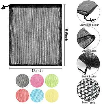 iMucci 12Pcs Durable Nylon Mesh Drawstring Bags