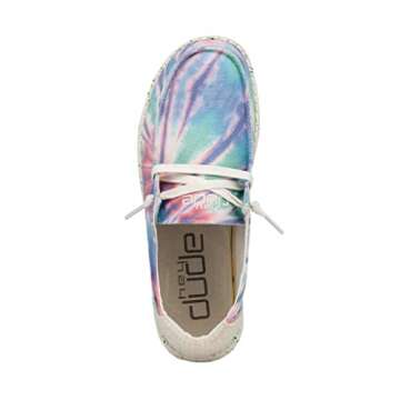 Hey Dude Women's Wendy Rose Candy Tie Dye Size 5 | Women’s Shoes | Women’s Lace Up Loafers | Comfortable & Light-Weight