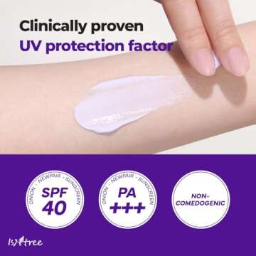 ISNTREE Onion Newpair Sunscreen 50ml, 1.69 fl.oz | SPF 40 | Korean Skincare | Hydrating Sun Protector | Evens Skin Tone | Purple Sunscreen