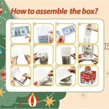 for Women Men, Christmas Surprise Money Box Cash Gift Pull, Red Decorations Surprise Christmas Box Gifts, Cash Gift Pull Surprise Money Box, Christmas Party Decor Supplies