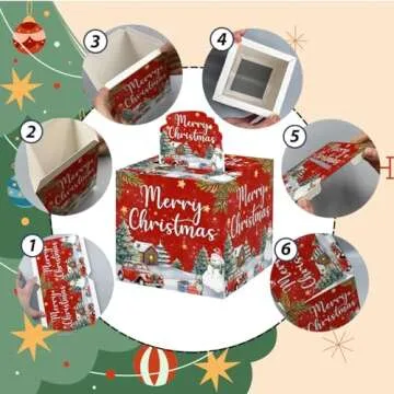 for Women Men, Christmas Surprise Money Box Cash Gift Pull, Red Decorations Surprise Christmas Box Gifts, Cash Gift Pull Surprise Money Box, Christmas Party Decor Supplies