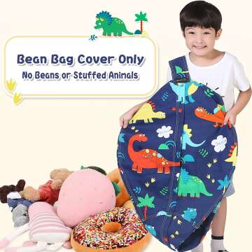 Lukeight Dinosaur Storage Bean Bag Chair for Kids