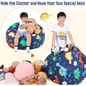 Lukeight Dinosaur Storage Bean Bag Chair for Kids