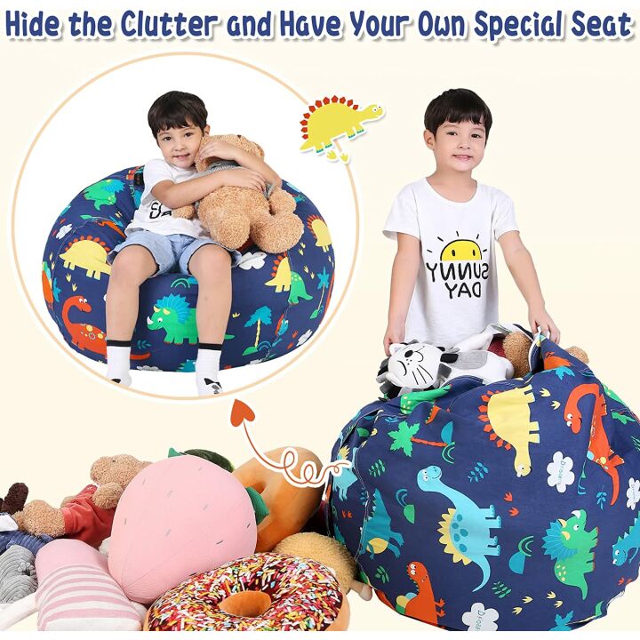 Lukeight Dinosaur Storage Bean Bag Chair for Kids