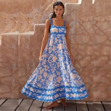 IDOPIP Women Summer Floral Print Maxi Dress 2024 Style