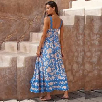 IDOPIP Women Summer Floral Print Maxi Dress 2024 Style