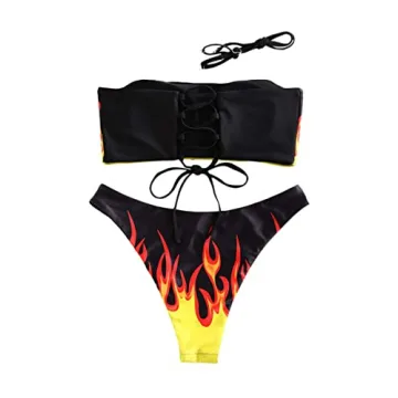 ZAFUL Women's Adjustable Back Lace-up Bikini Set for Summer