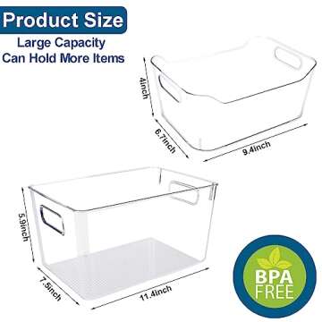 Lachesis Clear Kitchen Storage Bins for Organization