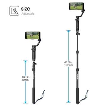 Smatree SmaPole DS1S - Extendable Selfie Stick for All