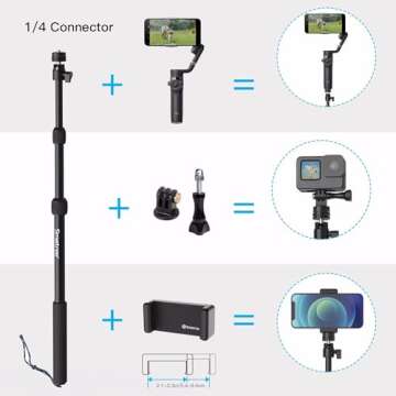 Smatree SmaPole DS1S - Extendable Selfie Stick for All