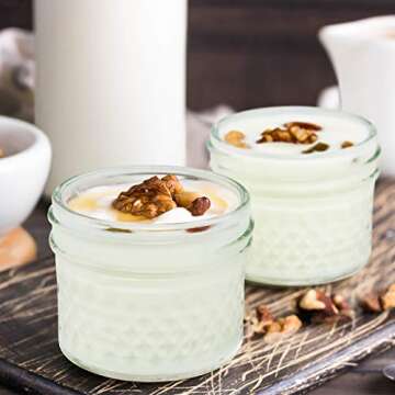 Simiao Mason Jars 4 oz 40 Pack Mini Canning Jars with Regular Lids and Bands Jelly Jars for Jam, Honey, Wedding Favors, Shower Favors, Baby Foods, DIY Glass Jars （4 oz 40 Pack）