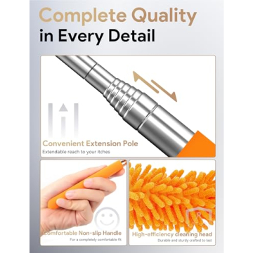 Tukuos Microfiber Duster with Extendable Pole and 2 Heads