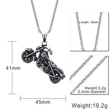 JAJAFOOK Stainless Steel Motorcycle Matching Set Mens Pendant Necklace
