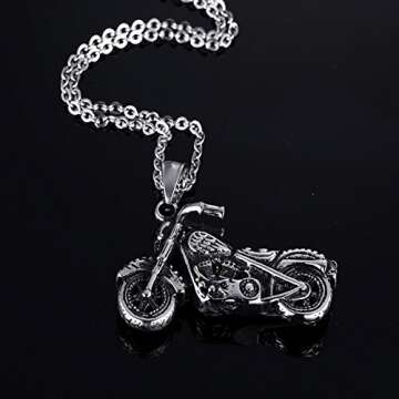JAJAFOOK Stainless Steel Motorcycle Pendant Necklace